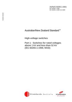 AS/NZS 60265.1-2001