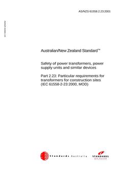 AS/NZS 61558.2.23-2001