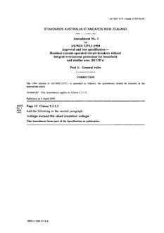 AS/NZS 3175.1-1994 AMDT 1