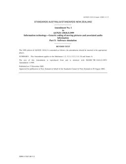 AS/NZS 13818.5-1999 AMDT 1