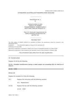 AS/NZS 61558.2.6-2001 AMDT 1