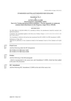 AS/NZS 61000.4.16-2002 AMDT 1