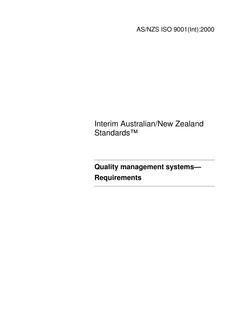 AS/NZS ISO 9001(INT)-2000