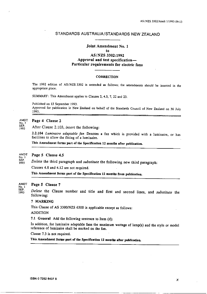 AS/NZS 3302-1992 AMDT 1