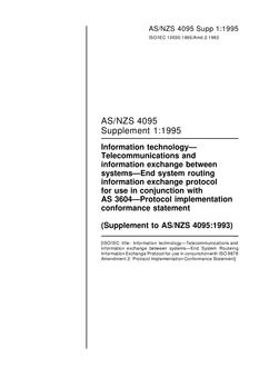 AS/NZS 4095 SUPP 1-1995