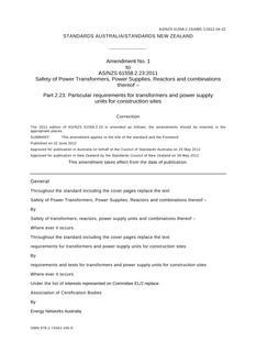 AS/NZS 61558.2.23:2011 AMDT 1