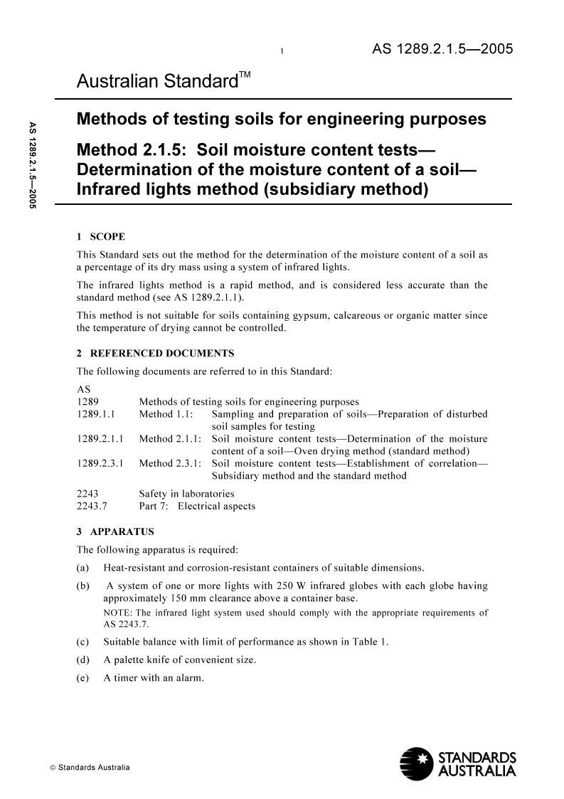 AS 1289.2.1.5-2005