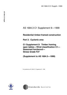 AS 1684.3 C1 SUPP 9-1999