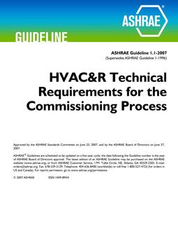 Guideline 1.1-2007 — HVAC&R Technical Requirements for The Commissioning Process