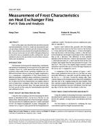 4302 (RP-824) — Measurement of Frost Characteristics on Heat Exchanger Fins Part II: Data and Analysis