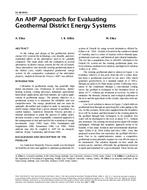 SE-99-09-1 — An AHP Approach for Evaluating Geothermal District Energy Systems