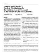 SE-99-10-4 — Process Makes Product: The C.K. Choi Building for the Institute of Asian Research at the University Of British Columbia