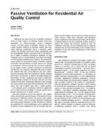 SE-99-11-3 — Passive Ventilation for Residential Air Quality Control
