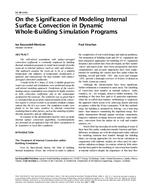 SE-99-13-1 — On the Significance of Modeling Internal Surface Convection in Dynamic Whole-Building Simulation Programs