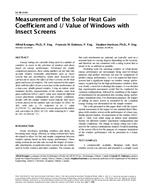 SE-99-15-4 — Measurement of the Solar Heat Gain Coefficient and U Value of Windows with Insect Screens