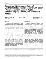 SE-99-20-4 — Comparing Maintenance Costs of Geothermal Heat Pump Systems with Other HVAC Systems in Lincoln Public Schools: Repair, Service, and Corrective Actions