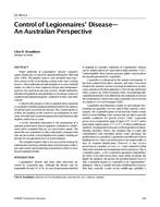 SE-99-03-3 — Control of Legionnaires' Disease- An Australian Perspective