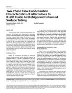 SE-99-04-1 — Two-Phase Flow Condensation Characteristics of Alternatives to R-502 Inside Air/Refrigerant Enhanced Surface Tubing