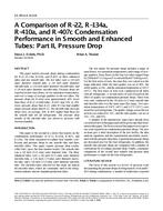SE-99-04-4 — A Comparison of R-22, R-134a, R-410a, and R-407c Condensation Performance in Smooth and Enhanced Tubes: Part II, Pressure Drop (same as 4314)