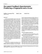 SE-99-05-3 — Occupant Feedback Questionnaire Producing a Fingerprint and a Score