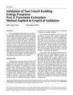 SE-99-06-3 — Validation of Two French Building Energy Programs Part 2: Parameter Estimation Method Applied to Empirical Validation