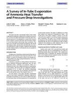 4234 — A Survey of In-Tube Evaporation of Ammonia Heat Transfer and Pressure Drop Investigations