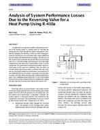 4236 — Analysis of System Performance Losses Due to the Reversing Valve for a Heat Pump Using R-410a