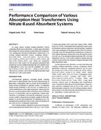 4258 — Performance Comparison of Various Absorption Heat Transformers Using Nitrate-Based Absorbent Systems