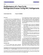 4260 — Performance of a Two-Cycle Refrigerator/Freezer Using HFC Refrigerants