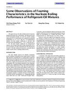 CH-99-03-1 — Some Observations of Foaming Characteristics in the Nucleate Boiling Performance of Refrigerant-Oil Mixtures