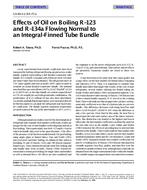CH-99-03-2 (RP-751) — Effects of Oil on Boiling R-123 and R-134a Flowing Normal to an Integral-Finned Tube Bundle
