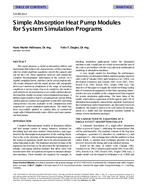 CH-99-10-2 — Simple Absorption Heat Pump Modules for System Simulation Programs