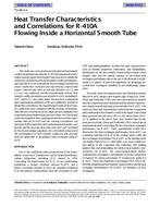 TO-98-03-4 — Heat Transfer Characteristics and Correlations for R-410A Flowing Inside a Horizontal Smooth Tube