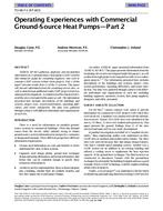 TO-98-07-1 (RP-863) — Operating Experiences with Commercial Ground-Source Heat Pumps-Part 2