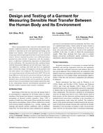 4577 — Design and Testing of a Garment for Measuring Sensible Heat Transfer Between the Human Body and Its Environment