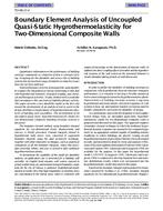 TO-98-13-3 — Boundary Element Analysis of Uncoupled Quasi-Static Hygrothermoelasticity for Two-Dimensional Composite Walls
