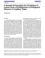 TO-98-16-1 — A Numerical Procedure for Simulation of Fanno Flows of Refrigerants or Refrigerant Mixtures in Capillary Tubes