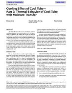TO-98-16-4 — Cooling Effect of Cool Tube-Part 2:  Thermal Behavior of Cool Tube with Moisture Transfer (same as 4220)