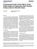 TO-98-19-1 — Experimental Study of the Effects of the Spiral Angle on Evaporative Heat Transfer Enhancement in Microfin Tubes