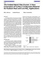 4168 — The Knitted Metal Fiber Burner: A New Generation of Surface Combustion Material for Radiant Heat and Low NOx Applications