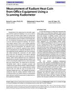 SF-98-29-1 (RP-822) — Measurement of Radiant Heat Gain from Office Equipment Using a Scanning Radiometer