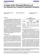 SF-98-30-3 — A Study of the Thermal Efficiency of Six Natural Gas-Fueled Residential Furnaces