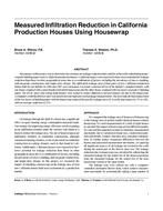 Measured Infiltration Reduction in California Production Houses Using Housewrap