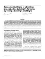 Taking the Vital Signs of a Building: Understanding Building Performance by Taking a BuildingÃ¢Â€Â™s Vital Signs