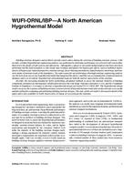 WUFI-ORNL/IBPÃ¢Â€Â”A North American Hygrothermal Model