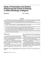 Study of Parameters and Criteria Influencing the Choice of Glazing in Office Buildings in Belgium