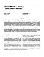Interior Moisture Design Loads for Residences