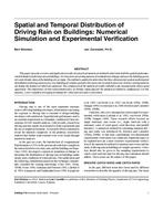 Spatial and Temporal Distribution of Driving Rain on Buildings: Numerical Simulation and Experimental Verification