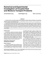Numerical and Experimental Investigation of Coupled Heat and Moisture Transport Problems