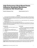 High-Performance Wood-Based Panels Substitute Breathable Membranes on External Wall Sheathings